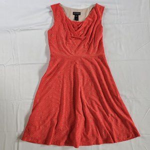 Coral cowl neck dress